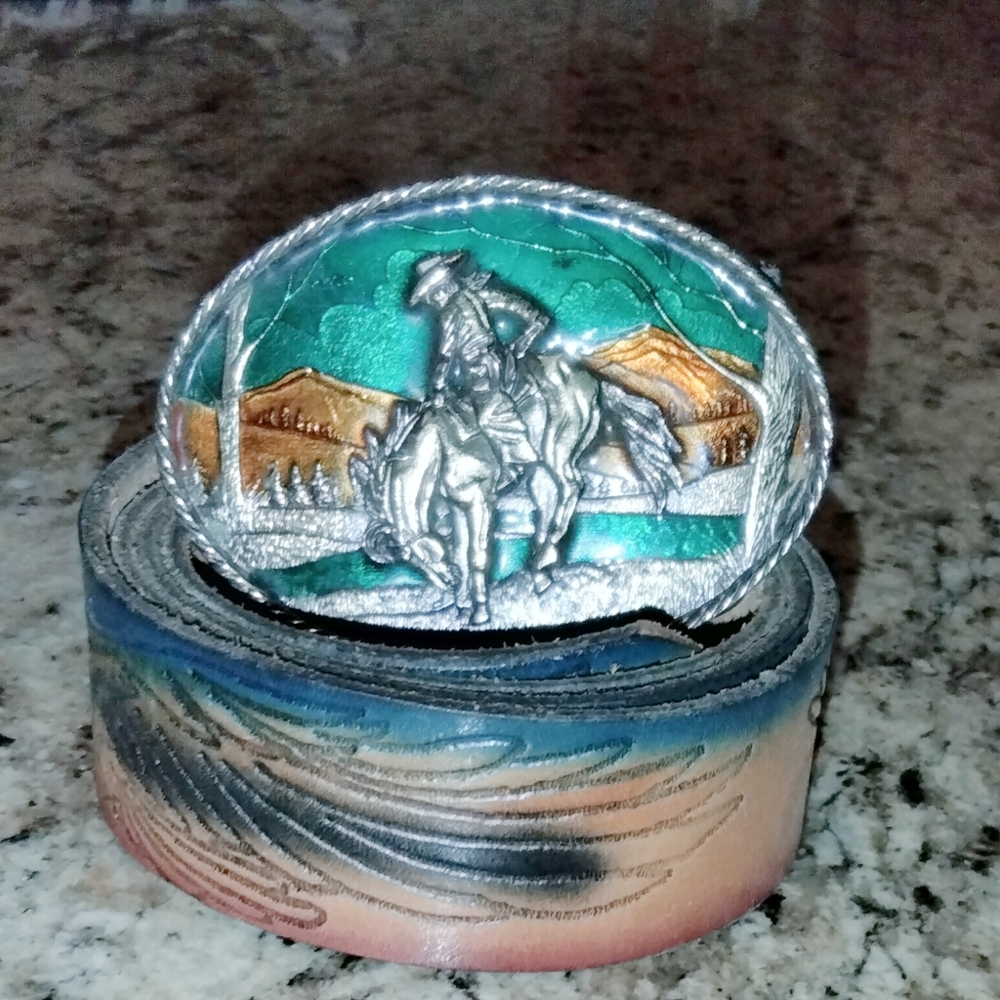 Western Belt w/ Prize Bronc Buckle
